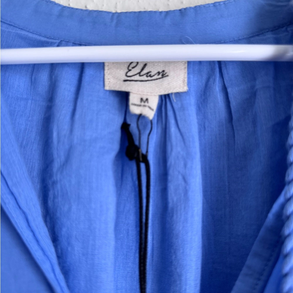 Elan Sky Blue Cotton Tiered Maxi with Tassel Tie - Picture 3 of 4